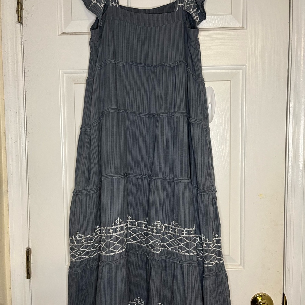 Knox Rose Gray Maxi Sundress with Flutter Sleeves